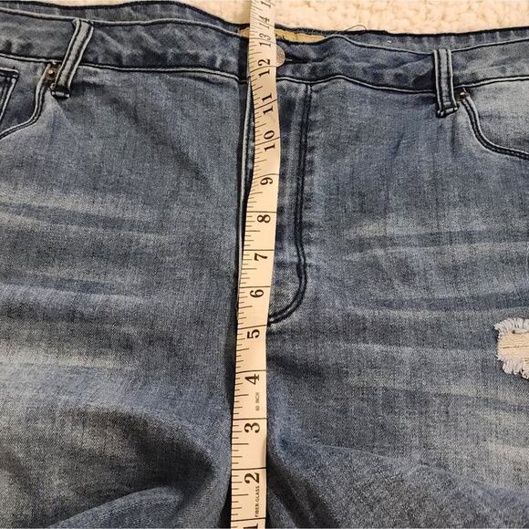 Hybrid Distressed Denim Jean Shorts Medium Wash Rips Plus Size Casual Summer 24 - Picture 6 of 6